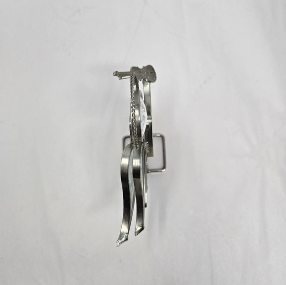 Pink Stain Glass Angel Holding A Violin Metal & Glass Figurine **FLAW** - Picture 5 of 10